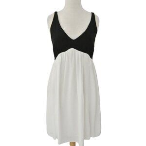 SANDRO black & white empire waist dress